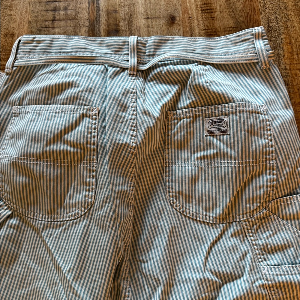Denimist Carpenter Drop Pants Jeans Denim Striped Light Blue ankle length 28 NWT - Picture 11 of 12